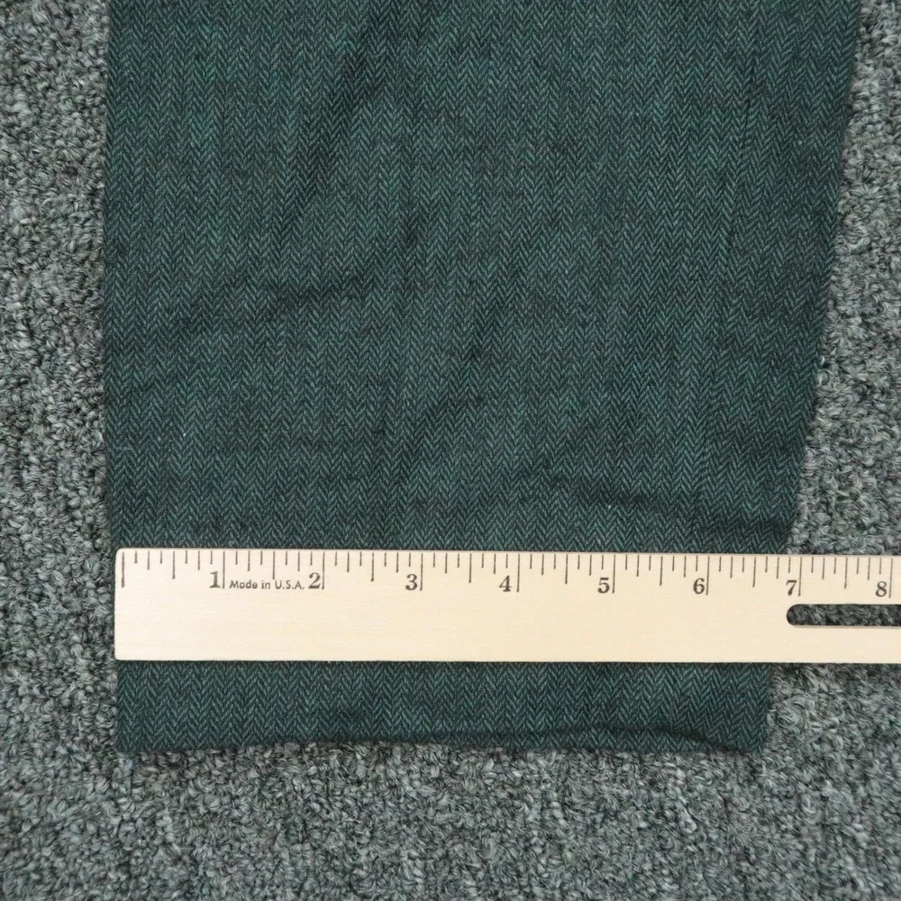 Banana Republic Pants Men 34x30 Green Herringbone Linen Blend Tailored Trouser